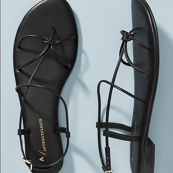Anthropologie | Shoes | Anthropologie Black Daydream Strappy Sandals |  Poshmark